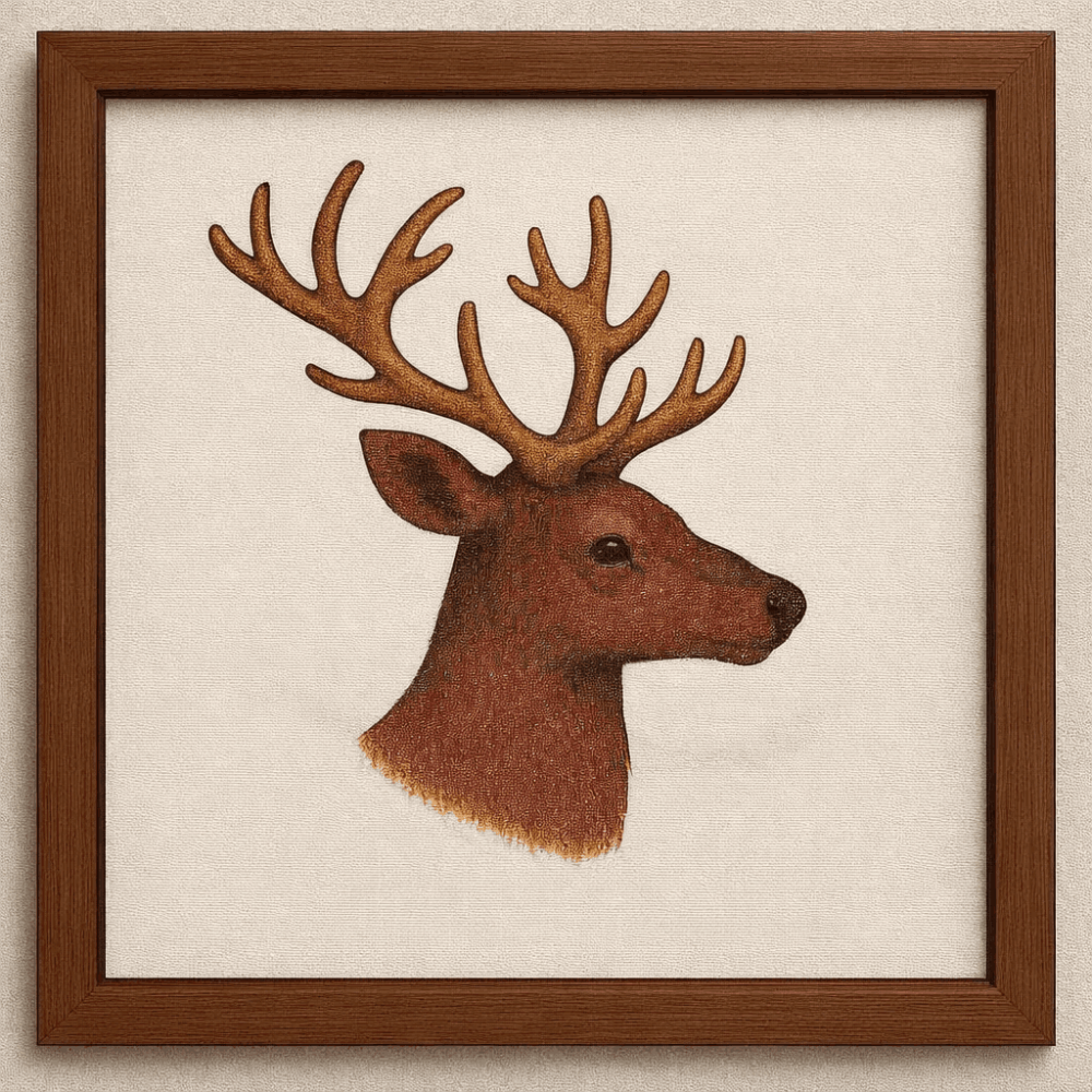 Reindeer wall art Traditional Christmas 10"x10"