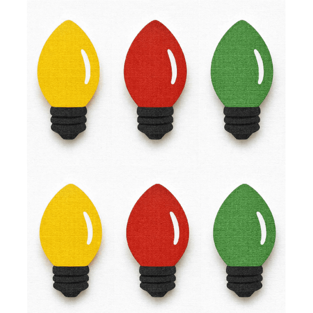 Christmas Light S/6 Christmas Lights Collection 2"x2"x.25