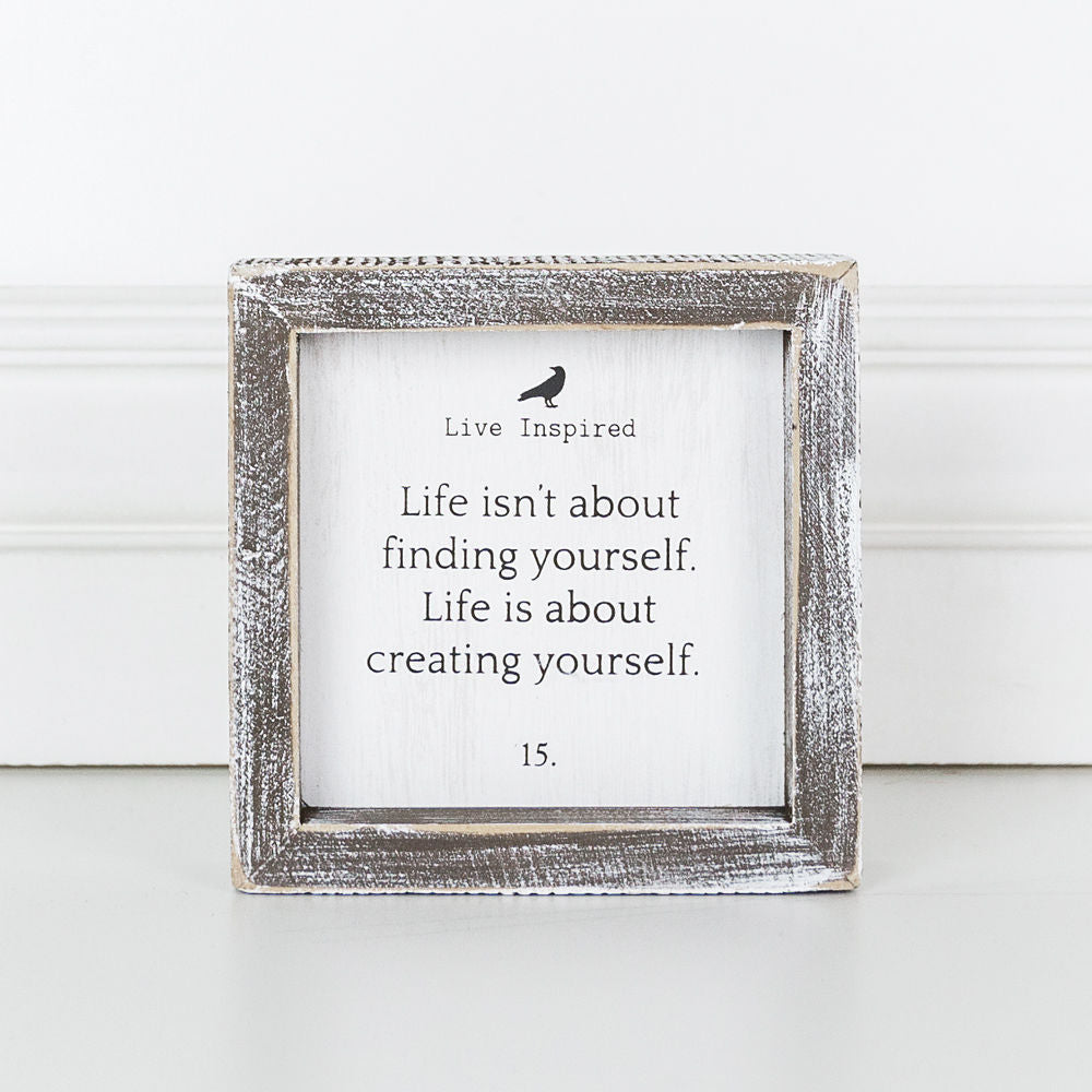 Live Inspired Life Creating Yourself Motivational Wood Sign