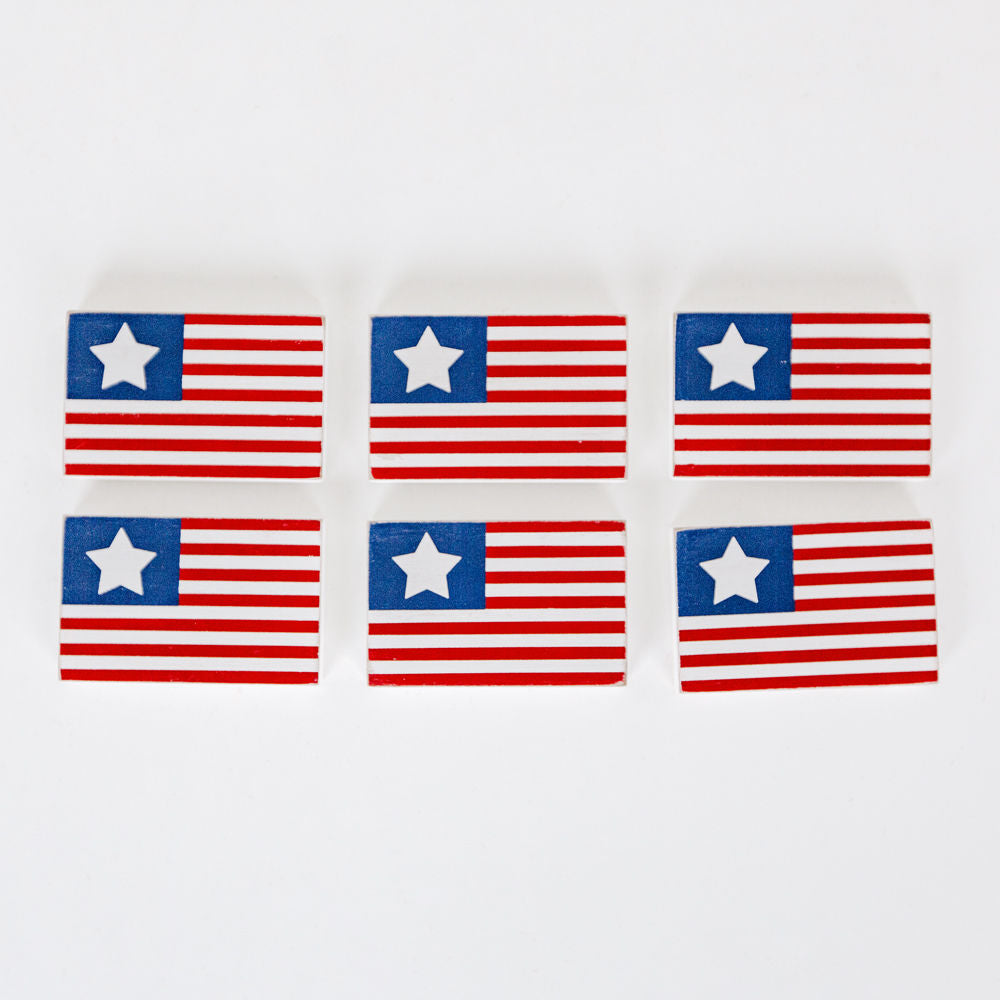 Wood Flag Decorative Set - 6 Piece Multicolor Flags