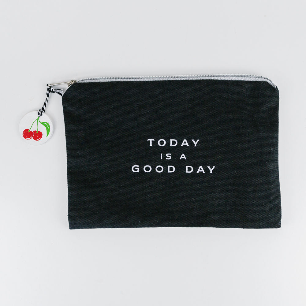 8.5" x 6" x 0.5" Canvas Bag (Today Is A Good Day)