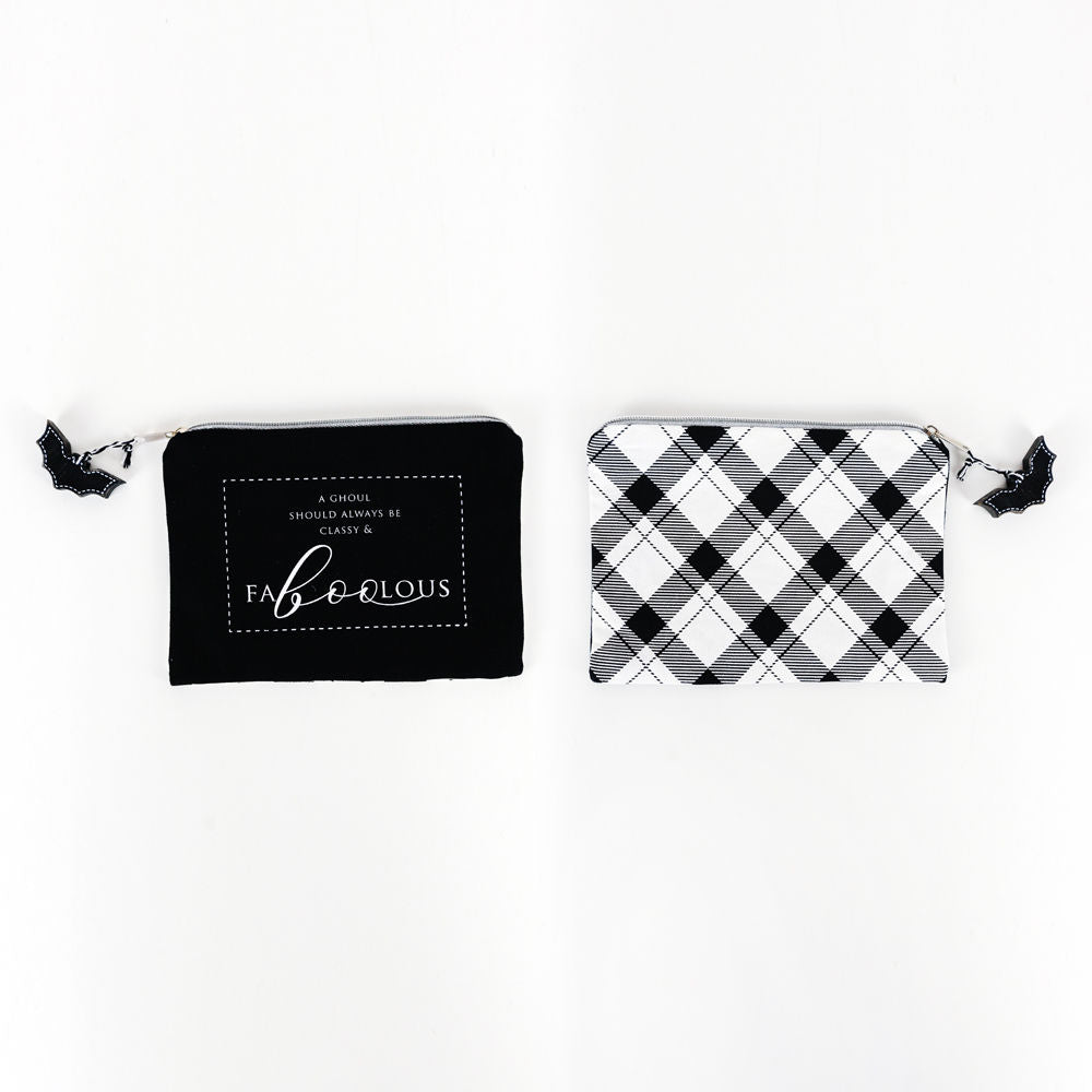 Halloween Canvas Clutch - A Ghoul Should Always Be Classy & Faboolous