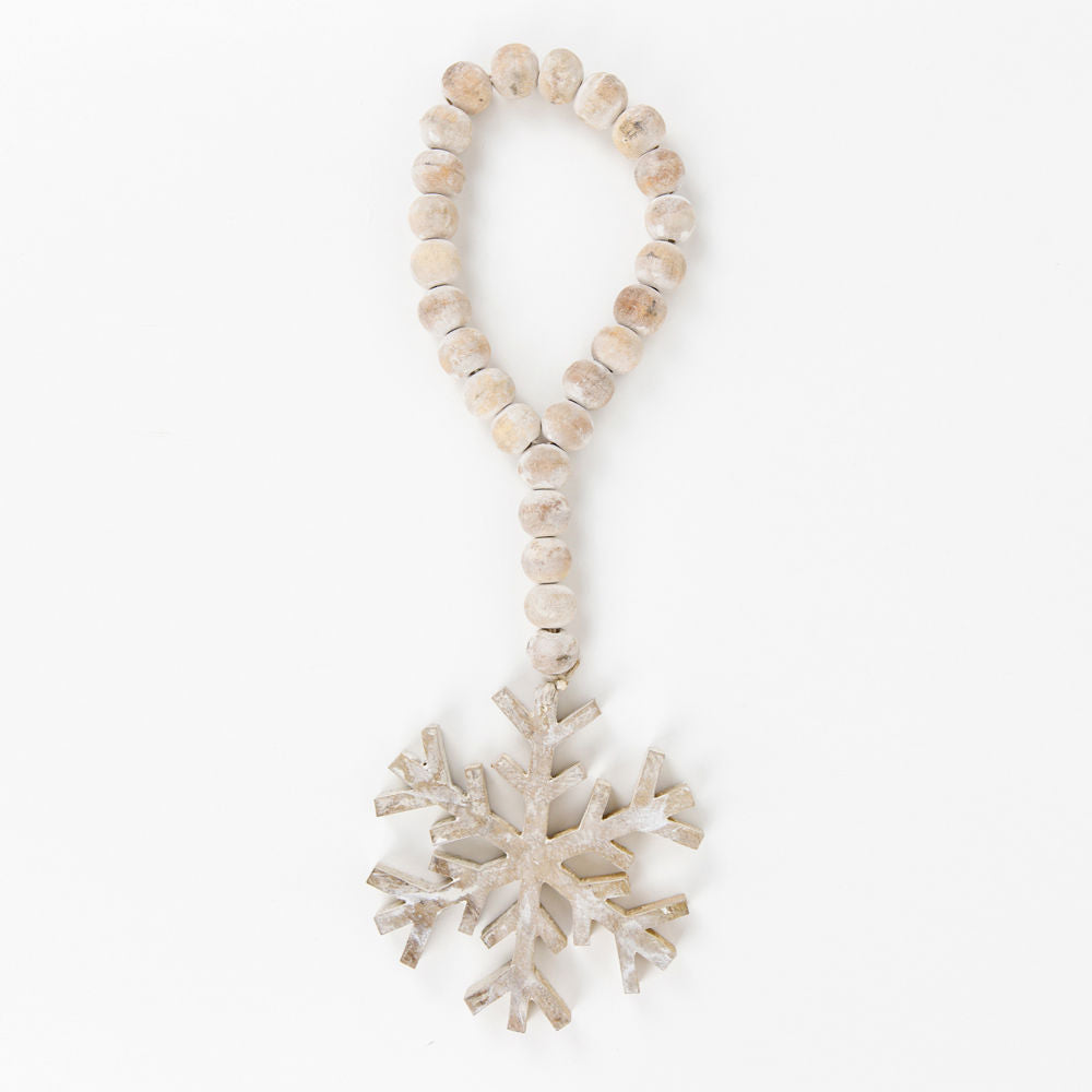 16" Mango Bead Ornament (Snowflake)