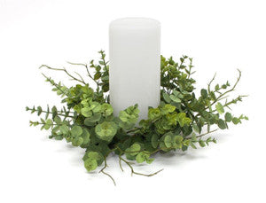Eucalyptus Candle Ring | 17.5" Decorative Centerpiece