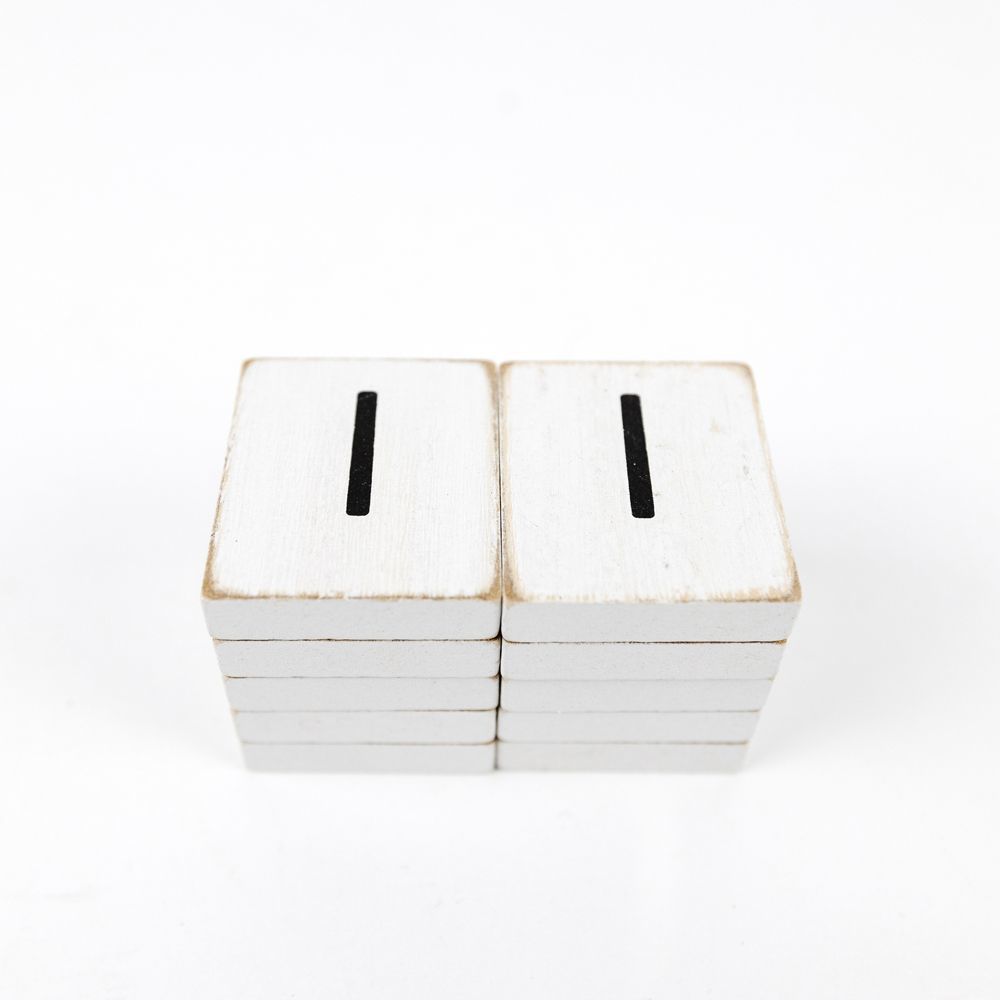 2" x 2" Wood Letter Tiles (Letter I) - Set of 10 - Black/White