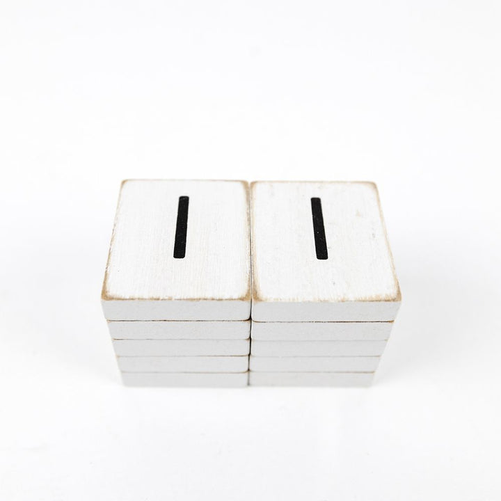 2" x 2" Wood Letter Tiles (Letter I) - Set of 10 - Black/White