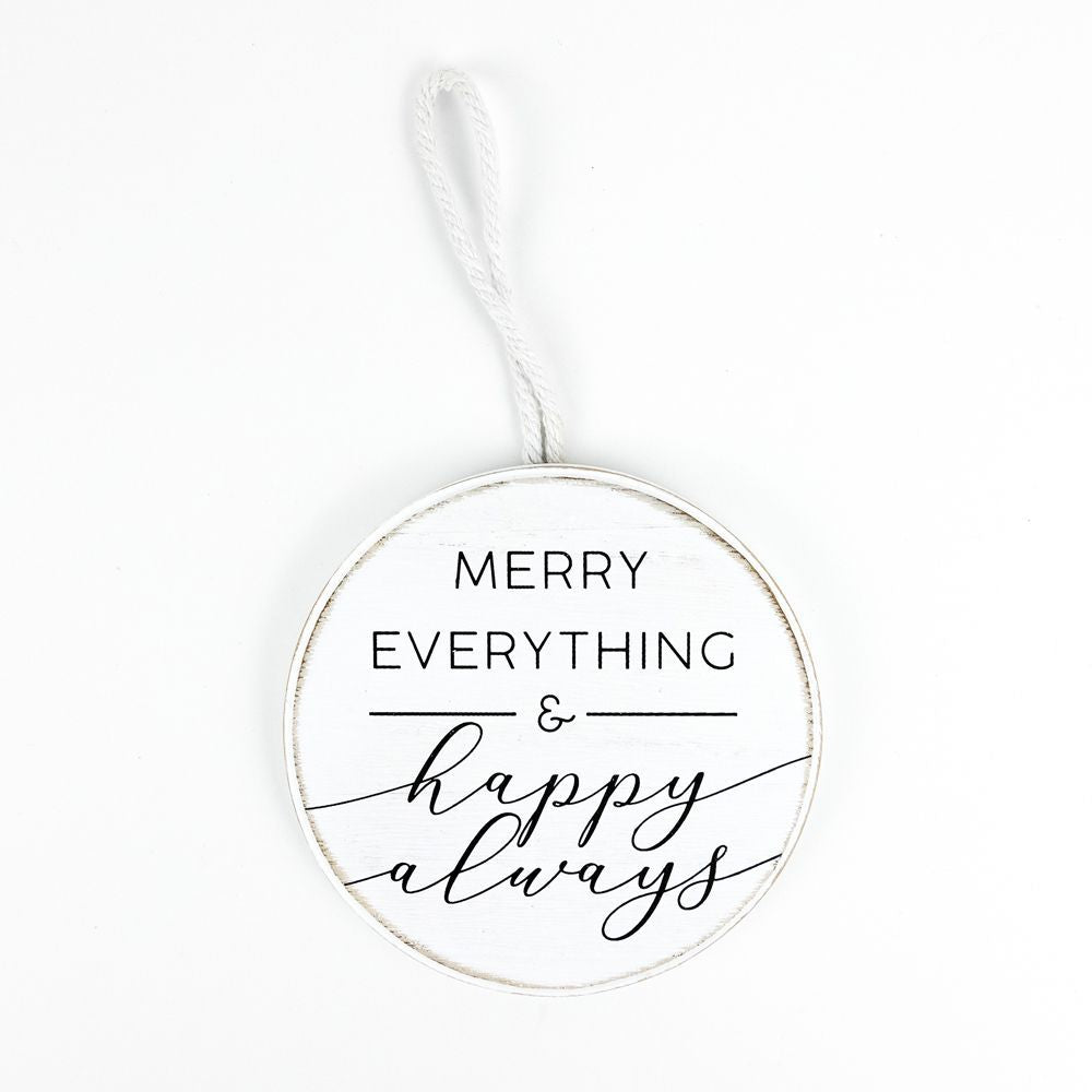 Happy Wood Round Ornament