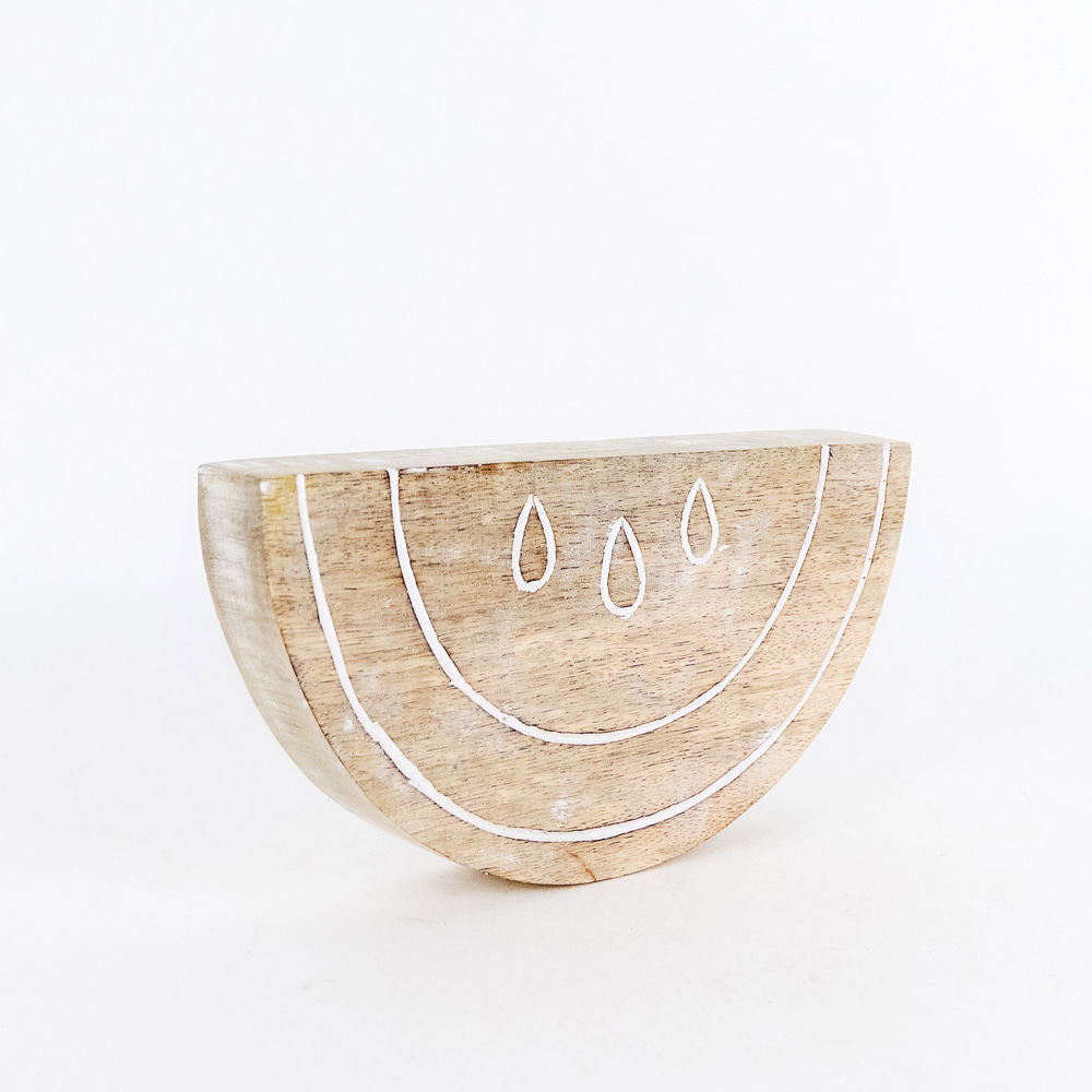 Mango Wood Decorative Shape - Neutral White