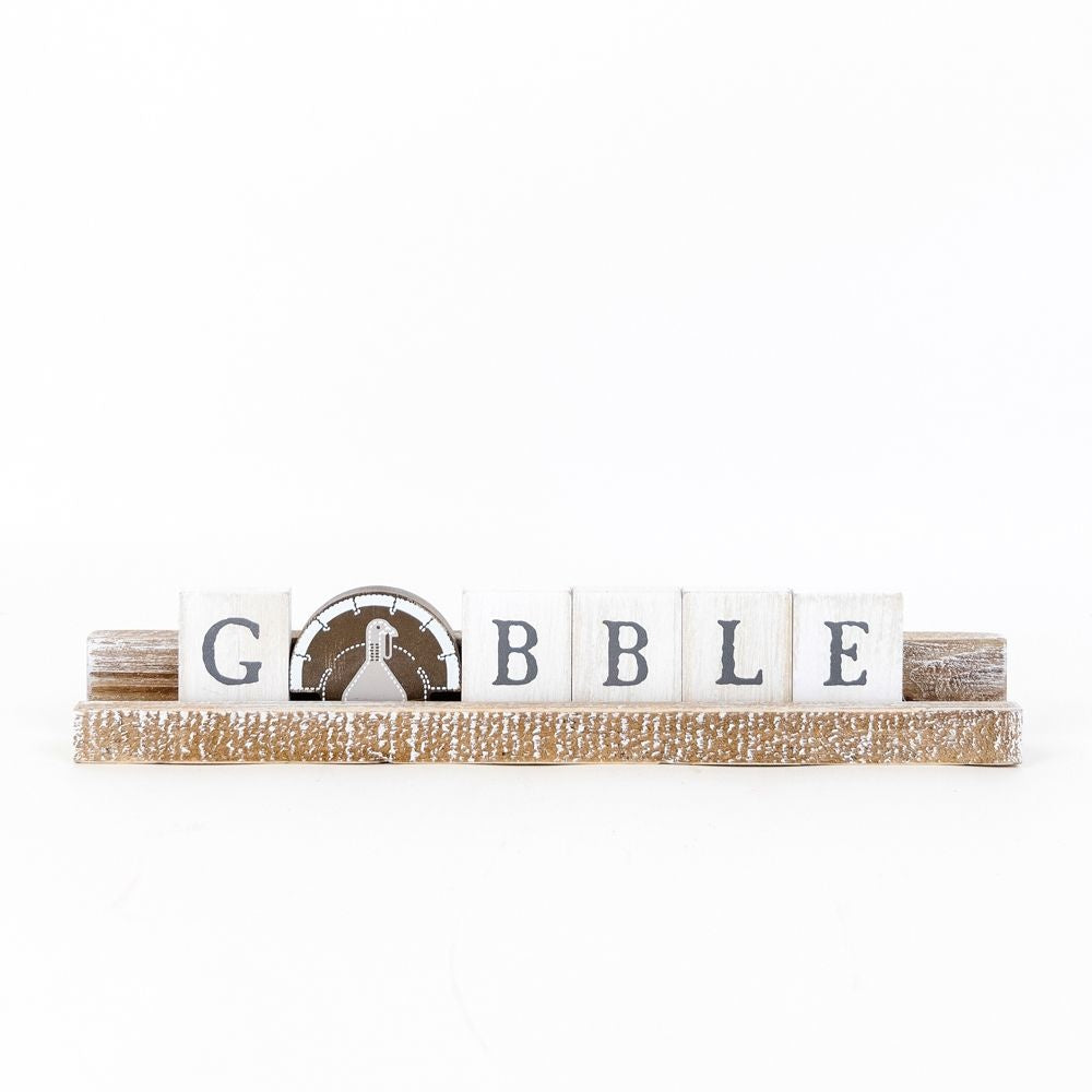 Thanksgiving Wood Ledgie Kit - White, Grey, Brown, Natural