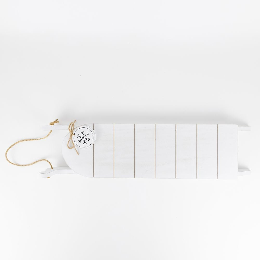 6x24 Wooden Sled Cutout - White and Black