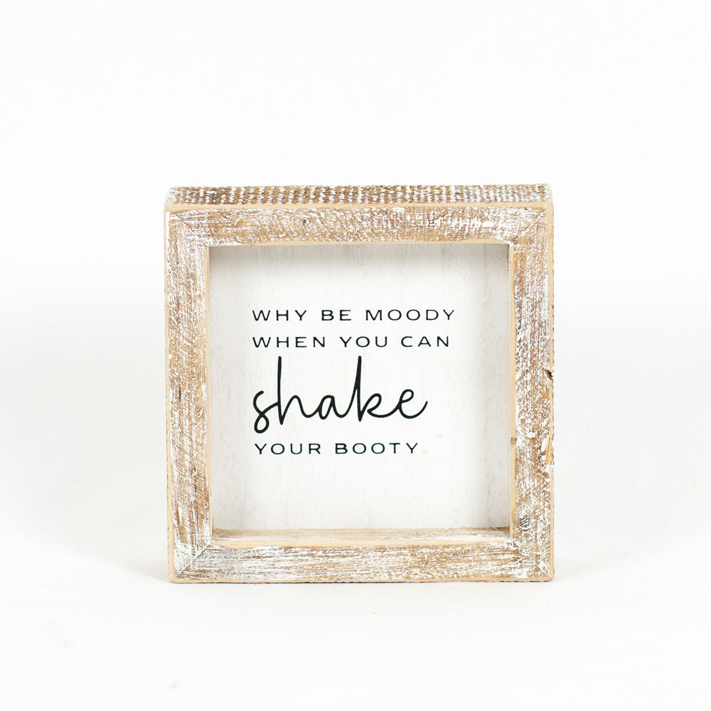 Booty Wood Frame Sign - Black Typewriter Collection