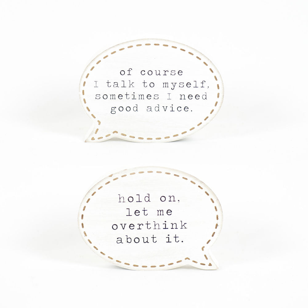 Overthink/Advice Reversible Wood Sign