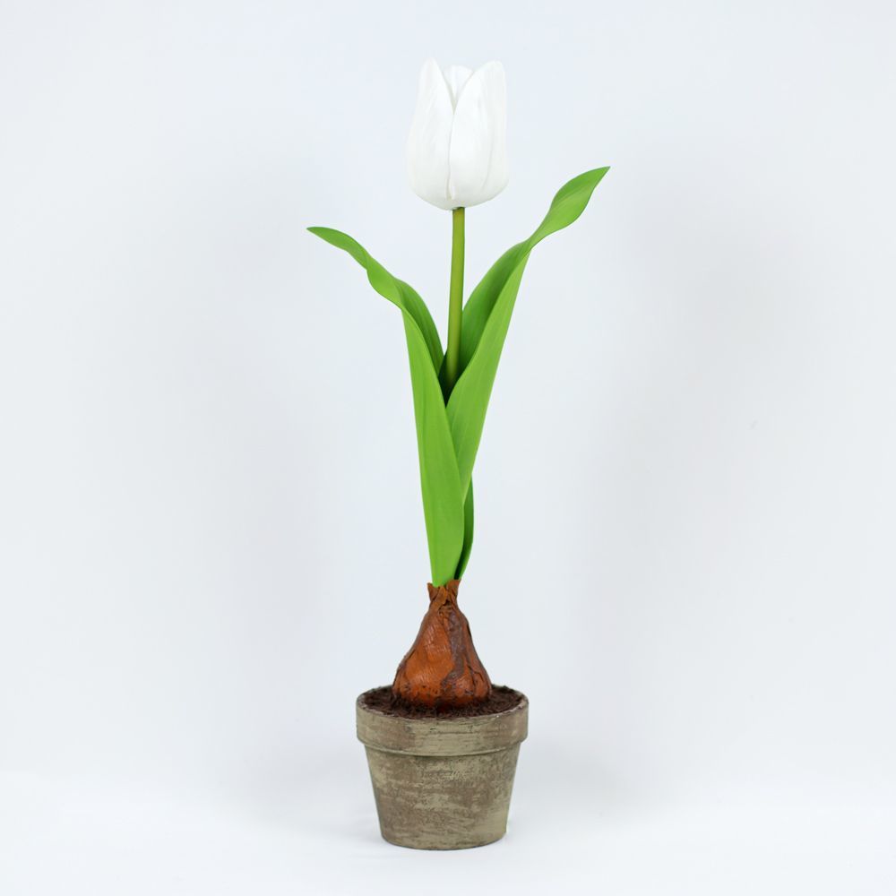 16" Faux Tulip in a Pot