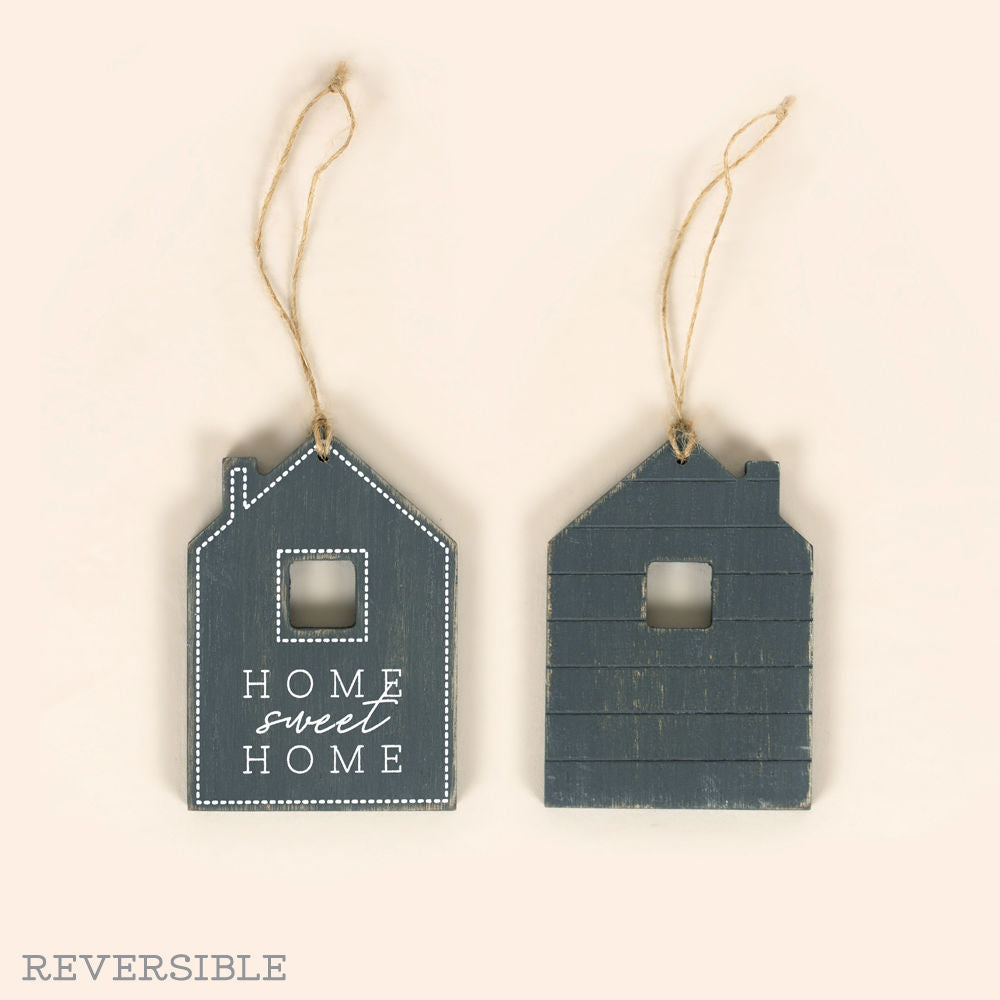 3x5 HOME Wood Tag - Reversible Grey & White Decor