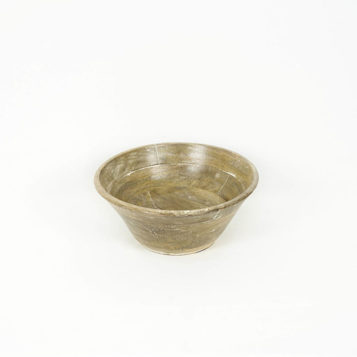 12" x 5" x 12" Mango Wood Bowl (Natural/White)