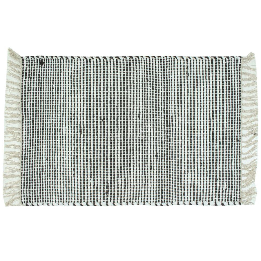 24x35 Rug Black & White Jute Chindi Rug | 24x35 Textural Floor Accent – DwellaDecor