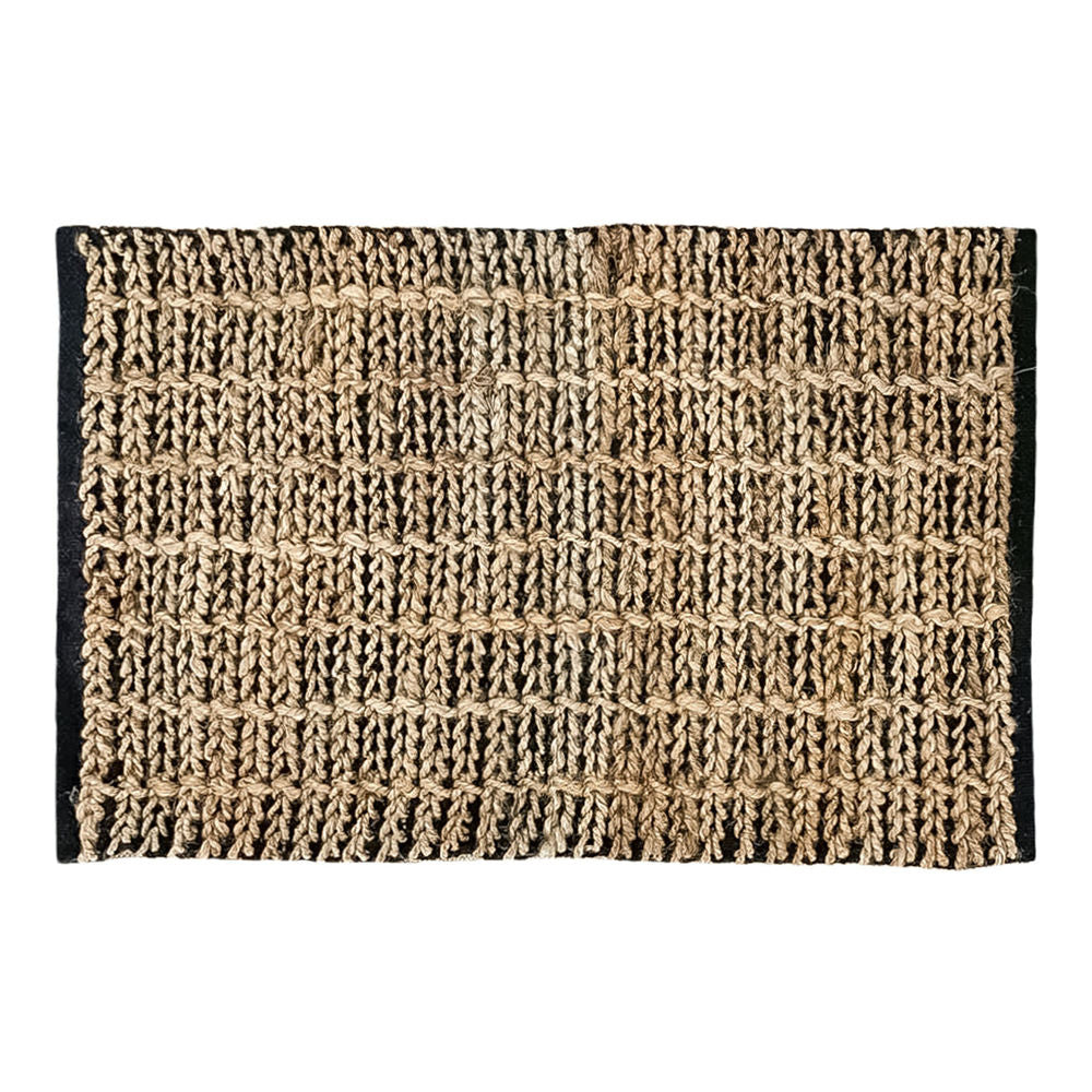 24x35 Jute Hemmed Rug in Black and Natural
