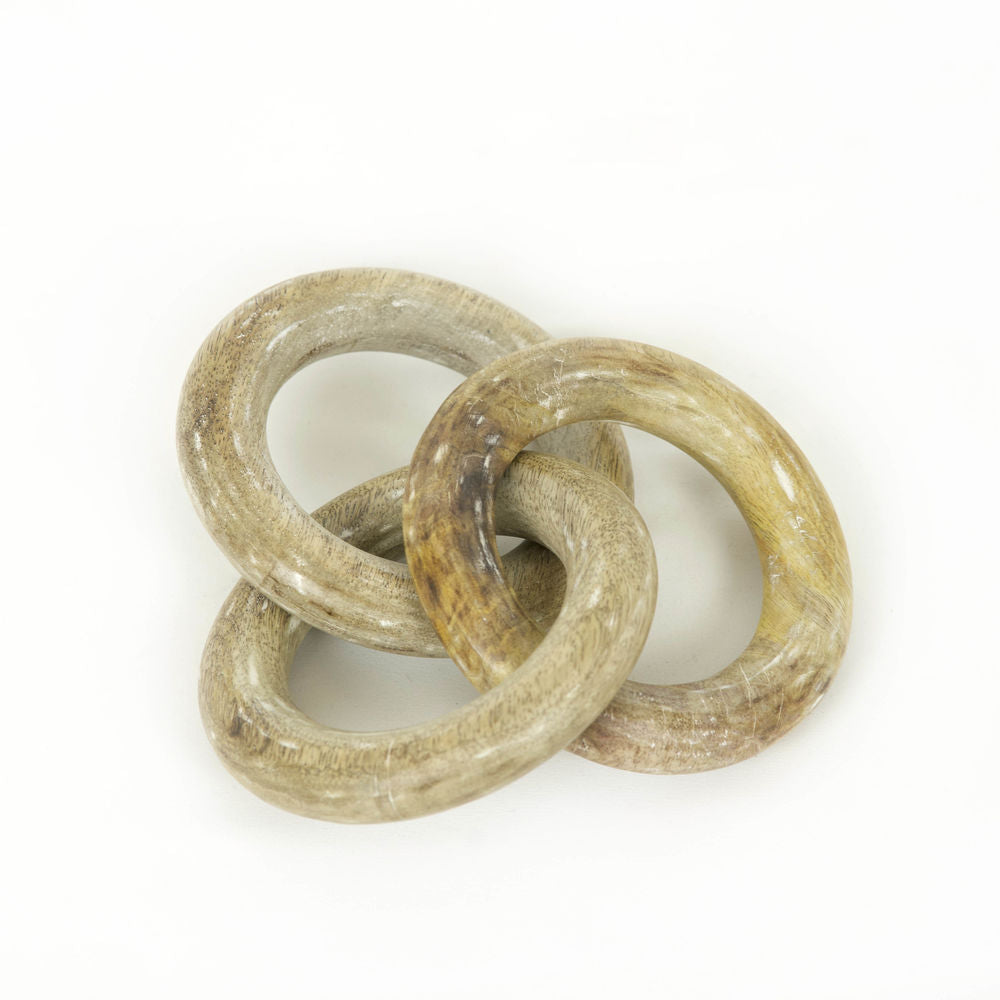 Mango Wood Round Chain in Natural White