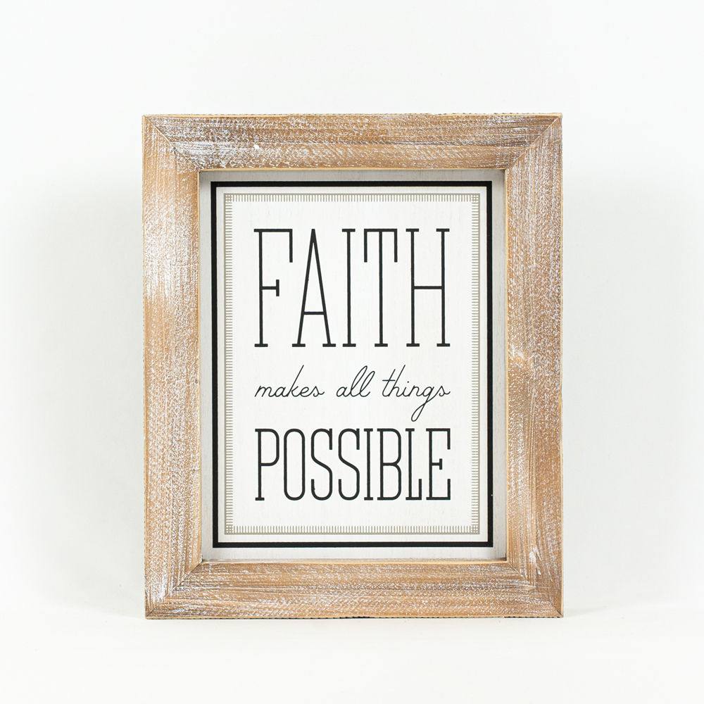 10" x 12" x 2" Reversible Wood Frame Sign (Glory / Faith)