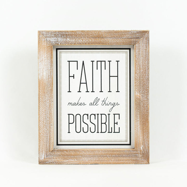 10" x 12" x 2" Reversible Wood Frame Sign (Glory / Faith)