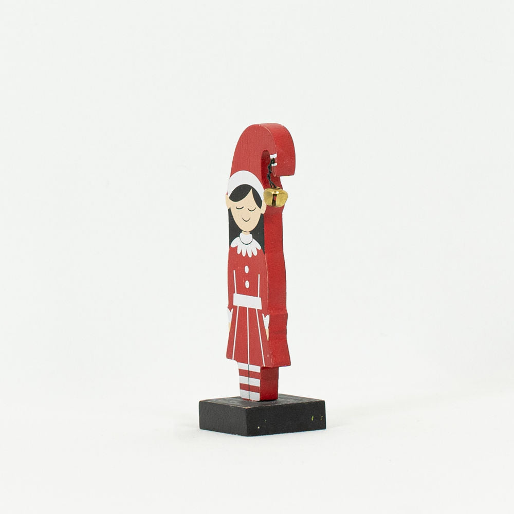 2" x 5" x 1" Wood Cutout Elf on Stand (Girl)