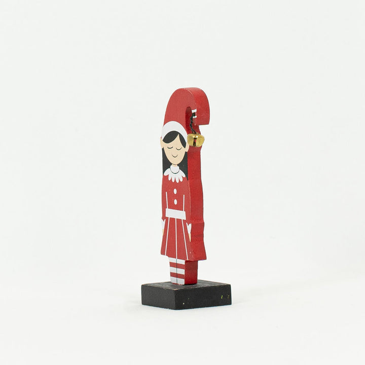 2" x 5" x 1" Wood Cutout Elf on Stand (Girl)