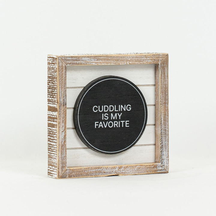 6" x 6" x 1.5" Reversible Wood Frame Shiplap Sign (Christmas / Favorite)