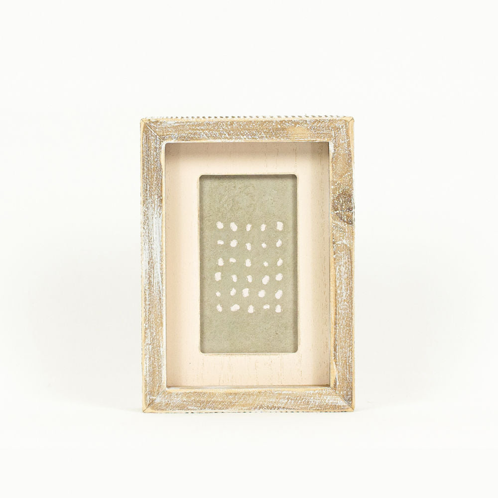 5" x 7" Wood Framed Wall Art - G Dot Design - Brown/Cream