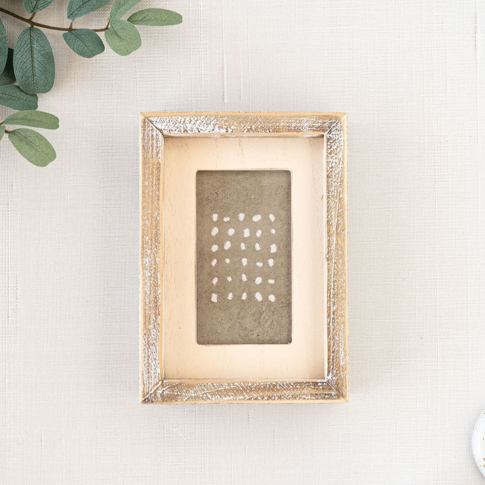 5" x 7" Wood Framed Wall Art - G Dot Design - Brown/Cream