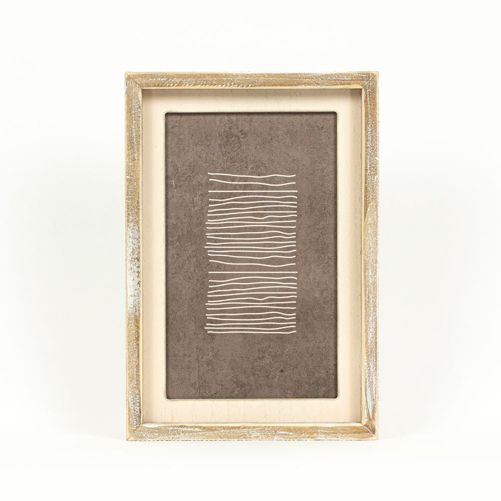 9x13 Wood Frame Sign - Brown & Cream B Line