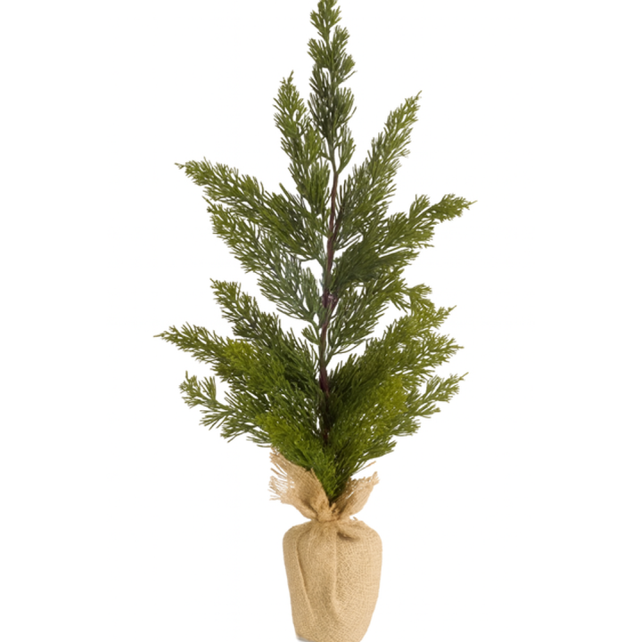 23" Mini Pine Tree with Burlap Base
