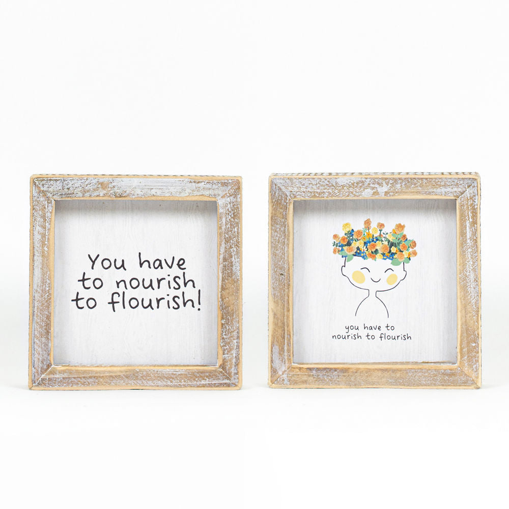 5x5 Nourish Wood Frame Sign - Multicolor