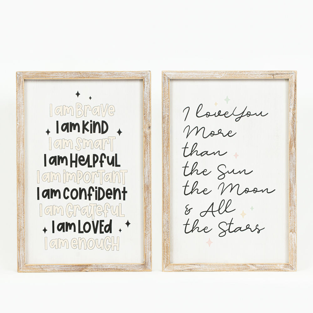 Dwella Decor Reversible Love & Affirmation Wood Sign