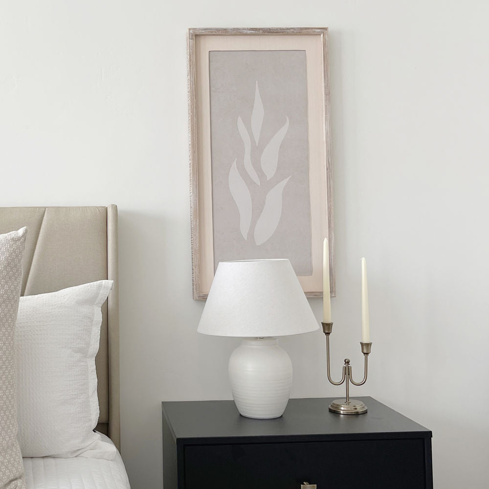 Wheat Wood Framed Sign in Cream & Grey