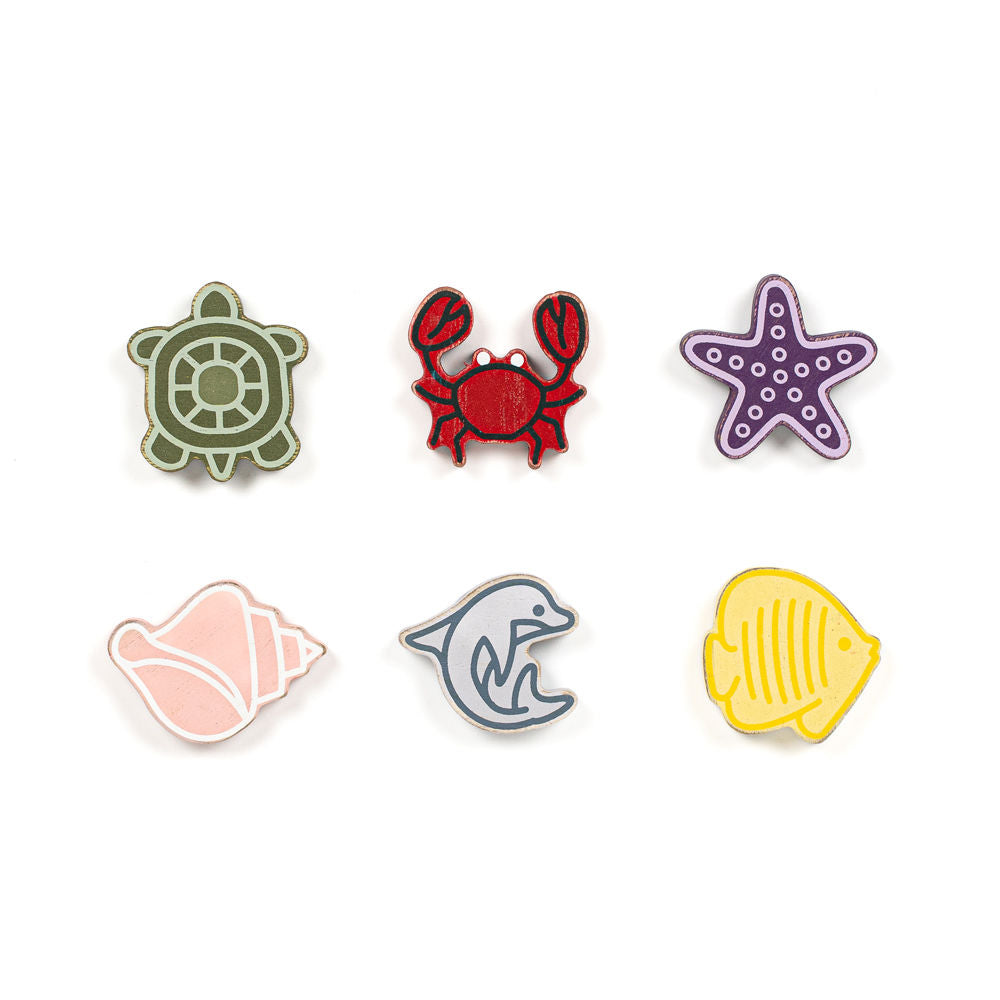 Sea Creatures Wood Shapes - Set of 6