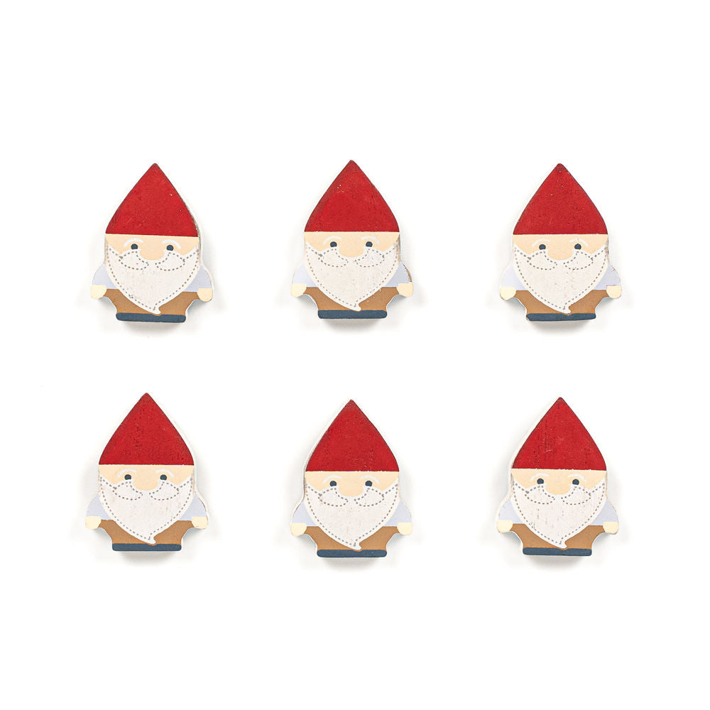 Wooden Gnome Shapes - Set of 6 Multicolor