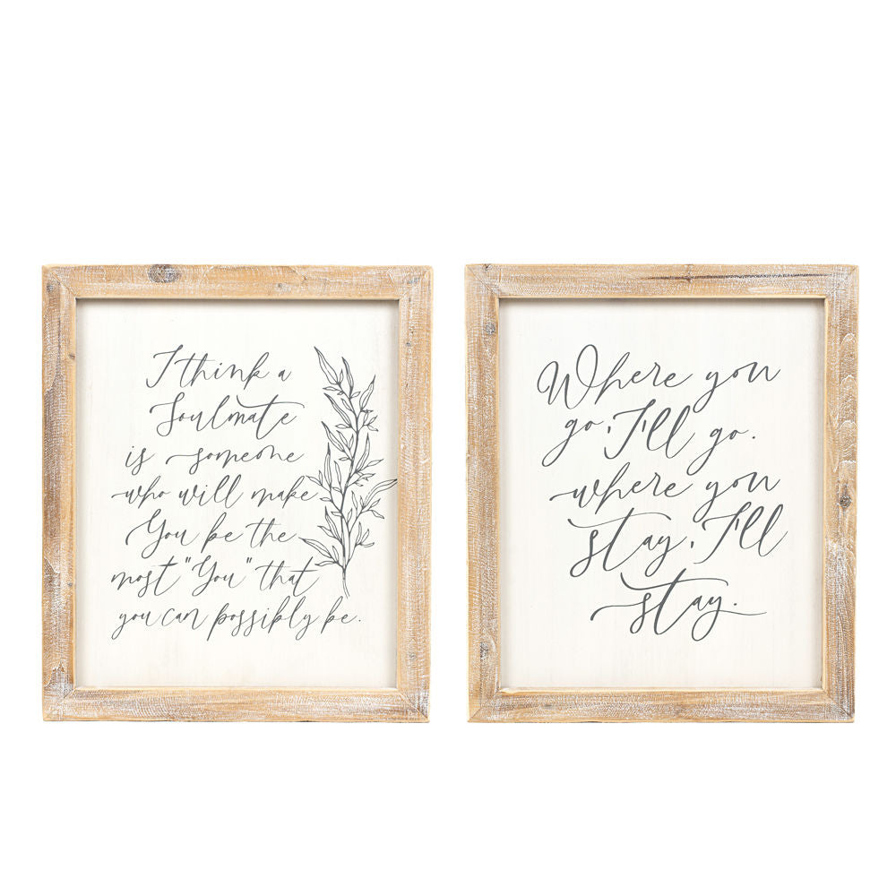 Reversible Wood Frame Sign - Soulmate Edition