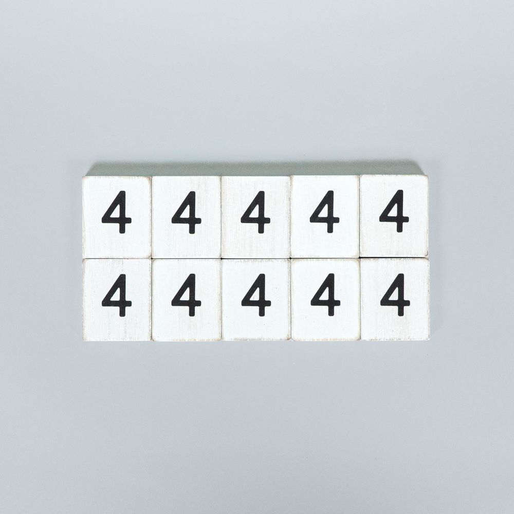 2" x 2" Wood Letter Tiles Set of Ten (#4 - White, Black)