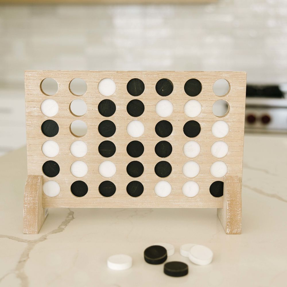 Wood Connect Four Game Board