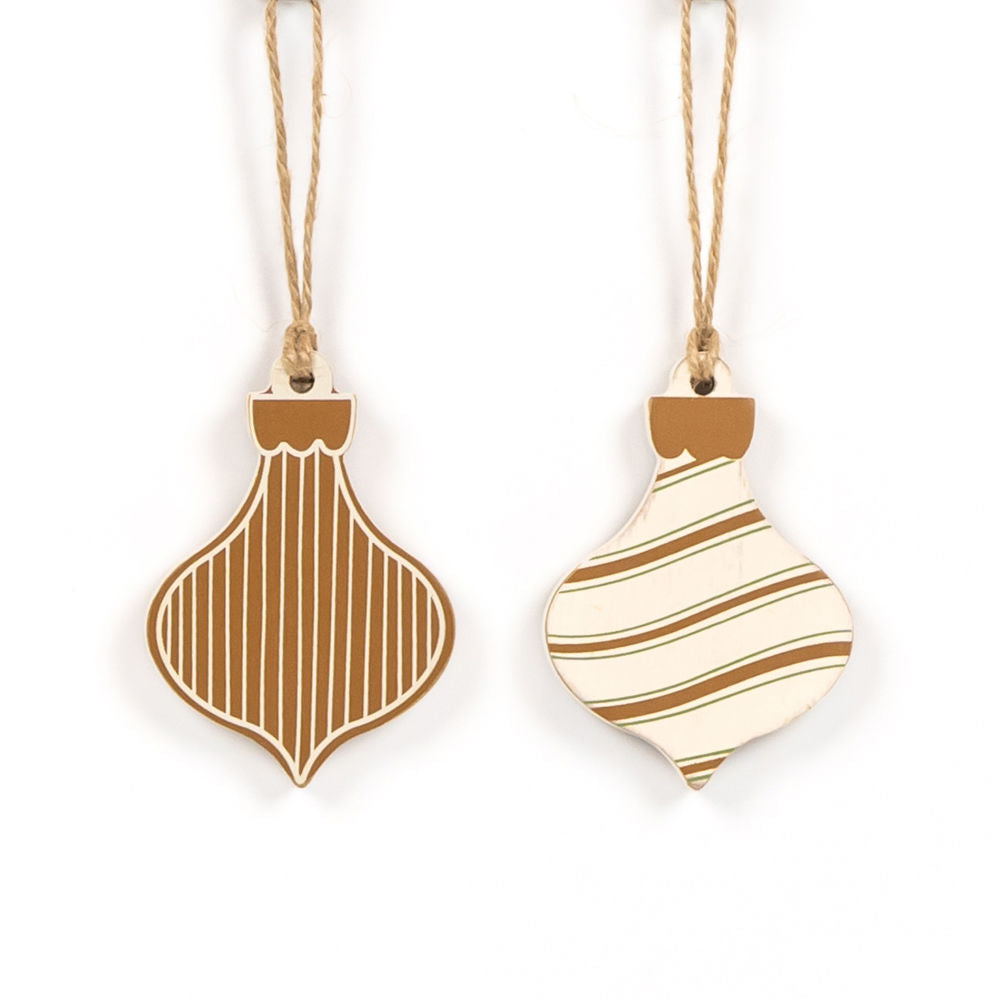 Feeling Frosty Stripe Reversible Wood Ornament