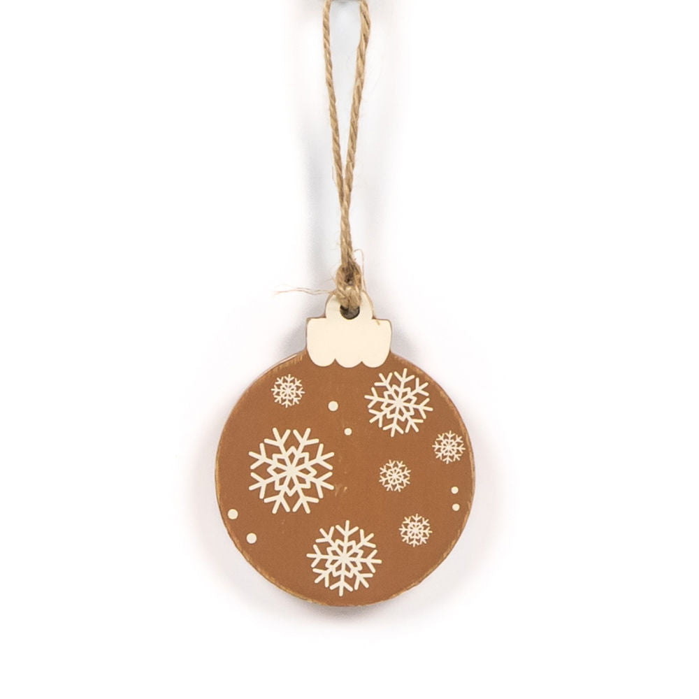 3" x 3" x 0.25" Reversible Wood Ornament (Snowflake)