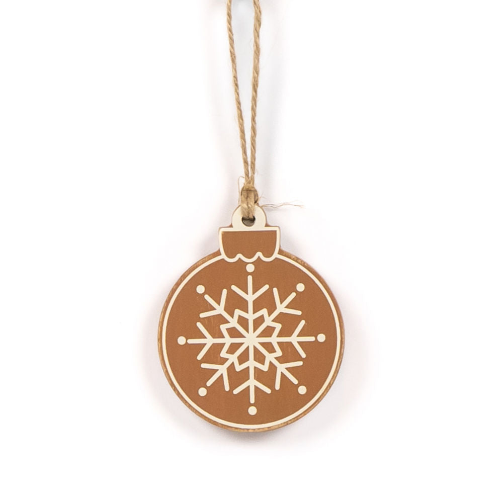 3" x 3" x 0.25" Reversible Wood Ornament (Snowflake)