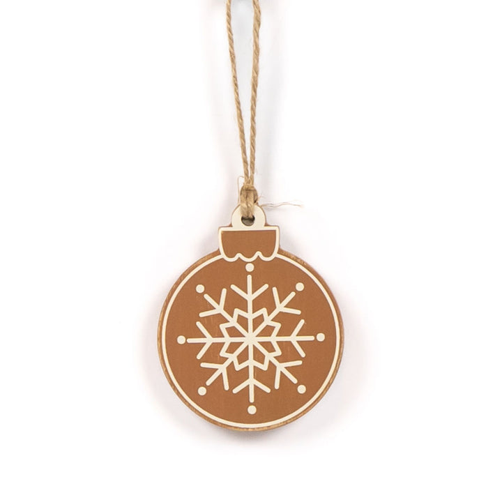 3" x 3" x 0.25" Reversible Wood Ornament (Snowflake)