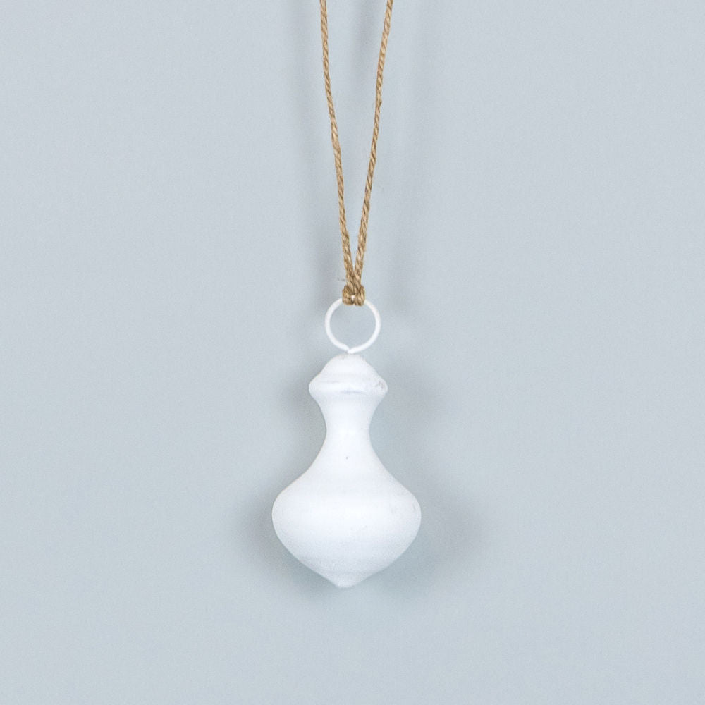 White Mushroom Wood Cutout Ornament