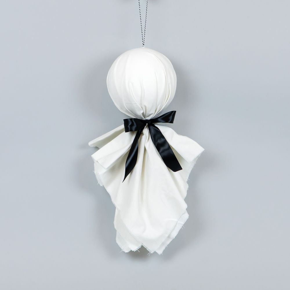 12x26 Cloth Ghost Ornament - Black & White