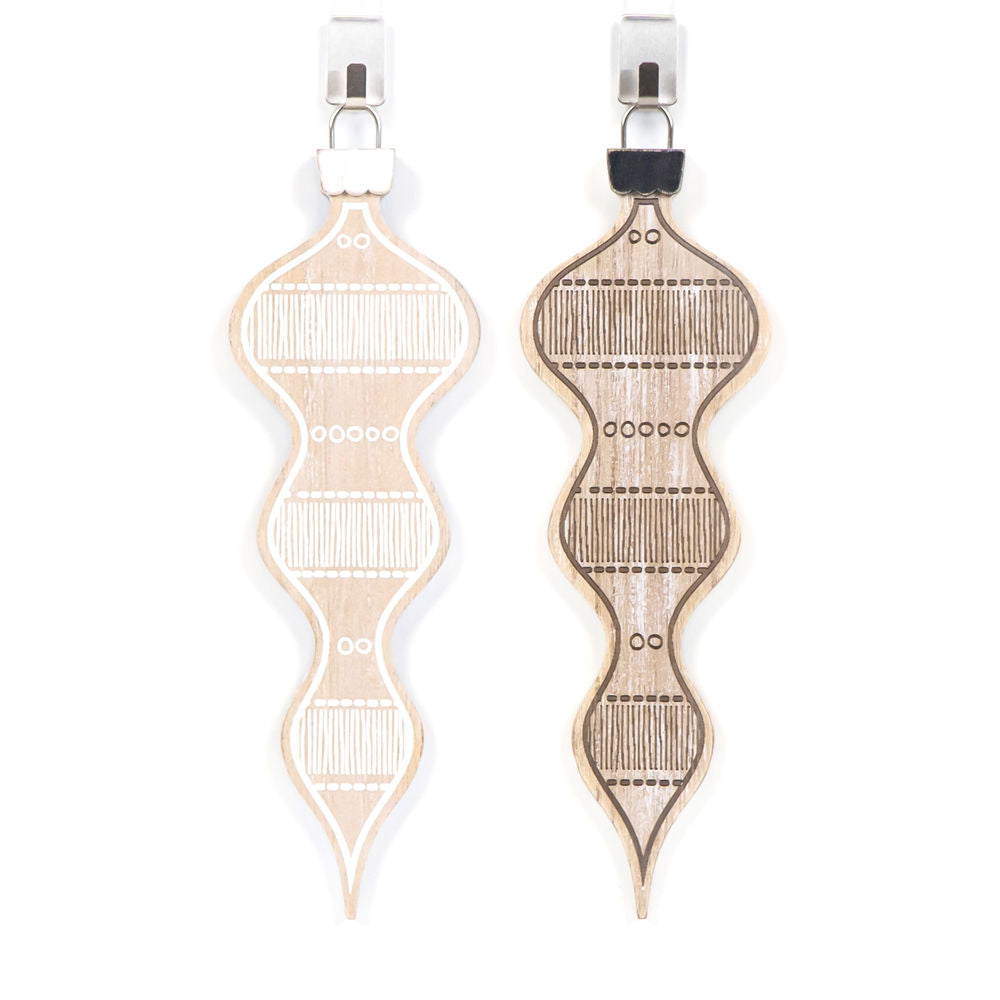 Mid Century Teardrop Wood Ornament