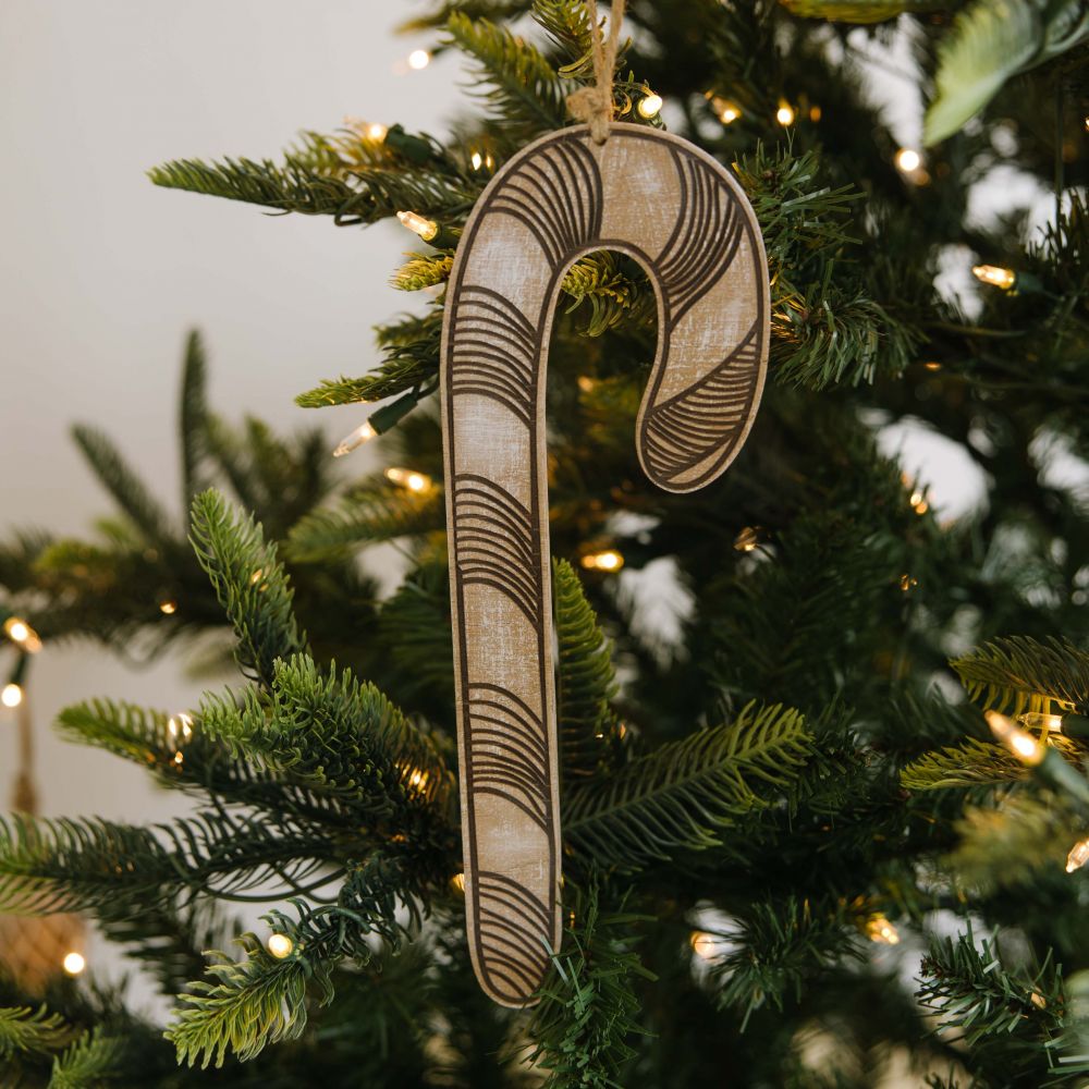 4" x 12" x 0.25" Wood Ornament (Candy Cane)