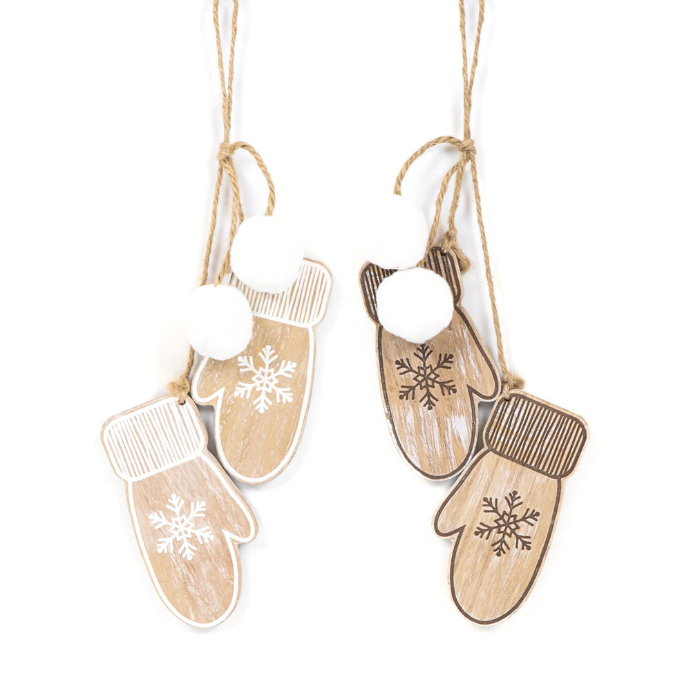 Mountain Wood Hanging Ornament - Multicolor Mittens Collection