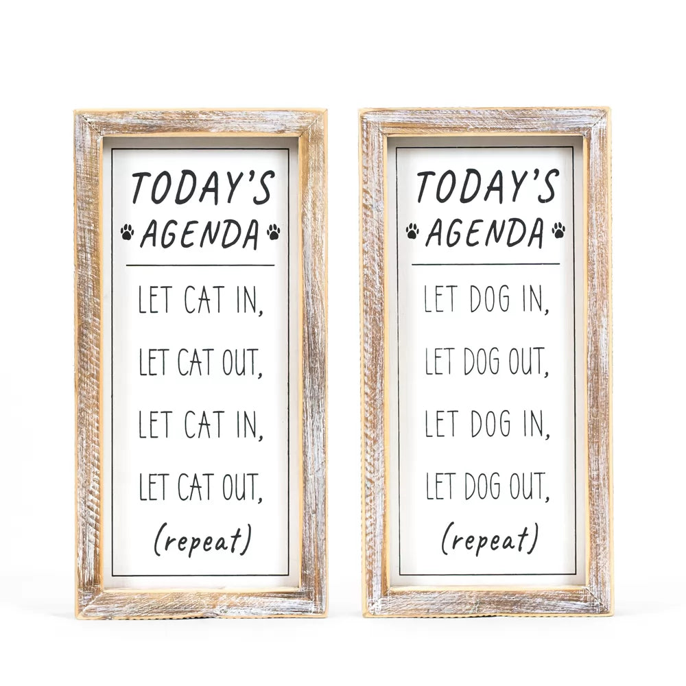 Pet Agenda reversible sign 5x10x1.5