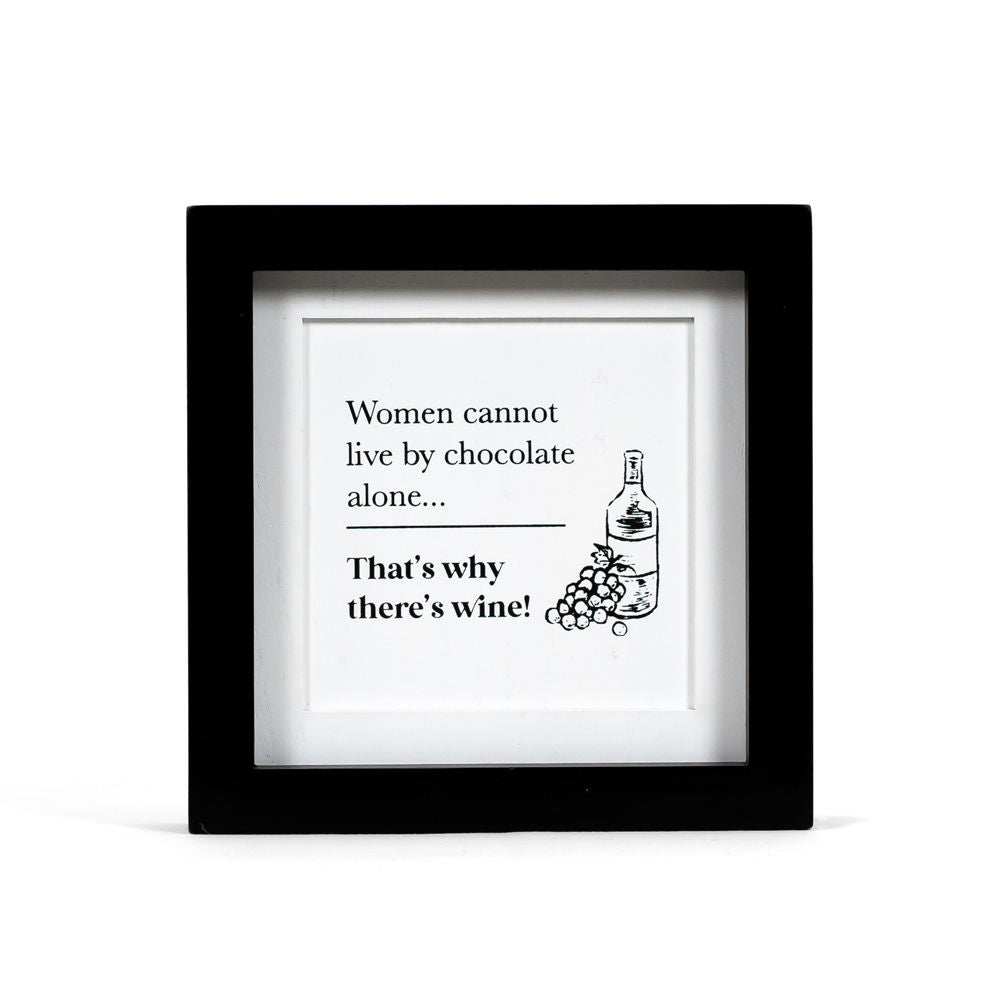 8" x 8" x 1.5" Reversible Wood Frame Sign (Women / Box of Chocolates)
